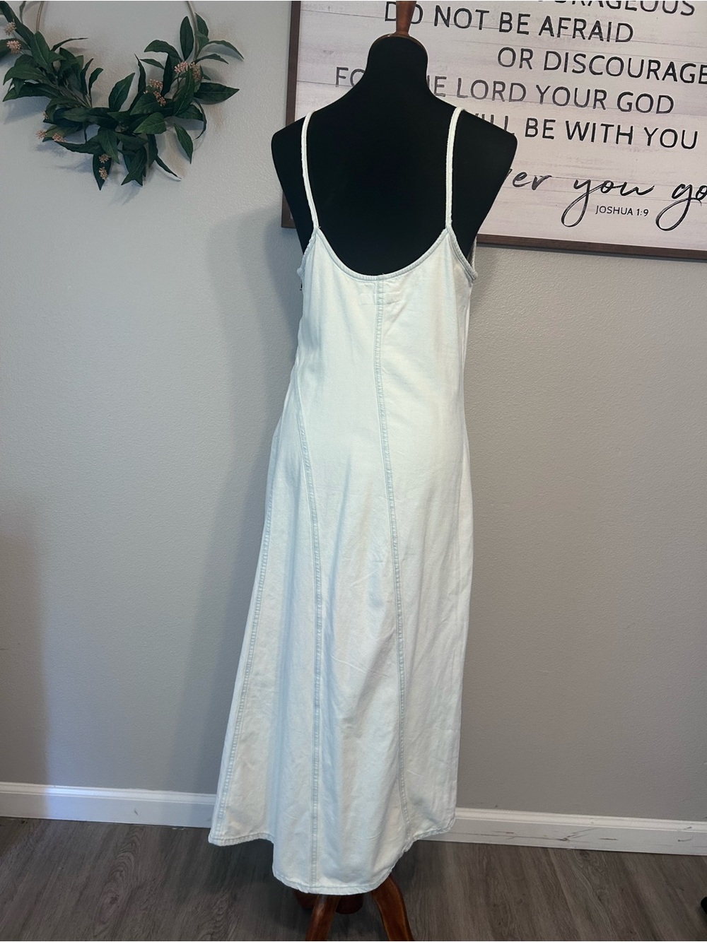 Zara Minimalist denim Slip Maxi Dress - Picture 9 of 9